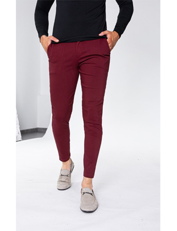 Camorra Chino Stretch Super Fit - BORDEAUX
