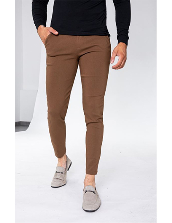 Camorra Chino Stretch Super Fit - DARK BROWN